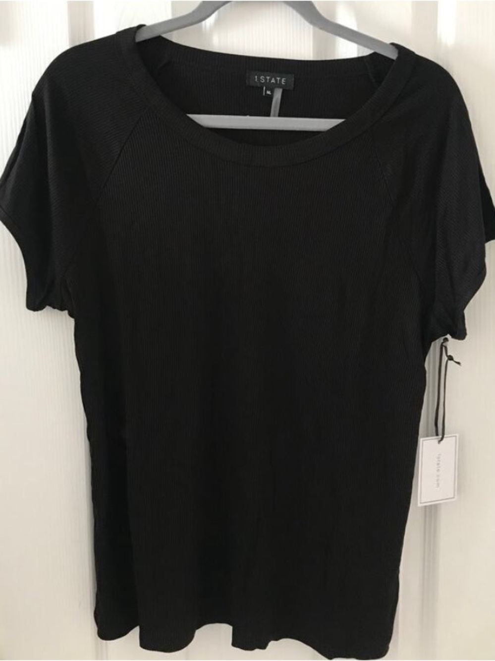 1 State Black Short-Sleeve Shirt SIZE XL NWT